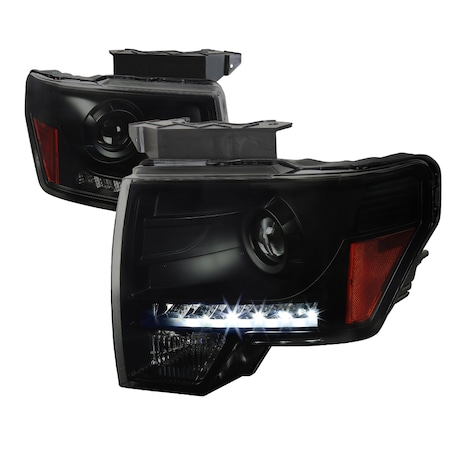 Spec-D Tuning 09-14 Ford F150 Projector Headlights With LED Drl 2LHP-F15009SM-8-RS